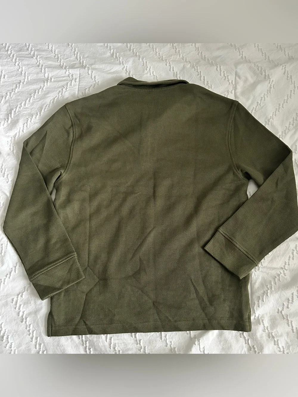 Old Navy Boys French Ribbed Long Sleeve Polo Shirt Green Size M (8) NWT NEW